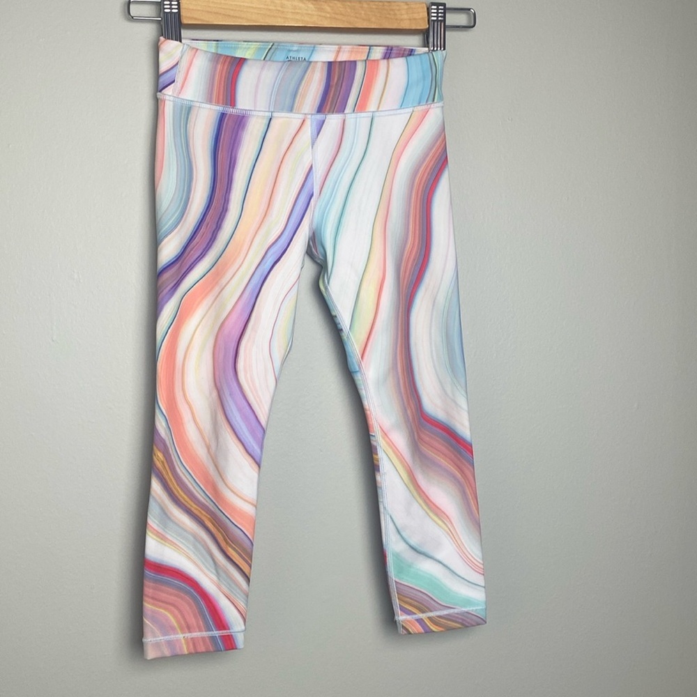 Athleta Girl Chit Chat Capri Multicolored Leggings
